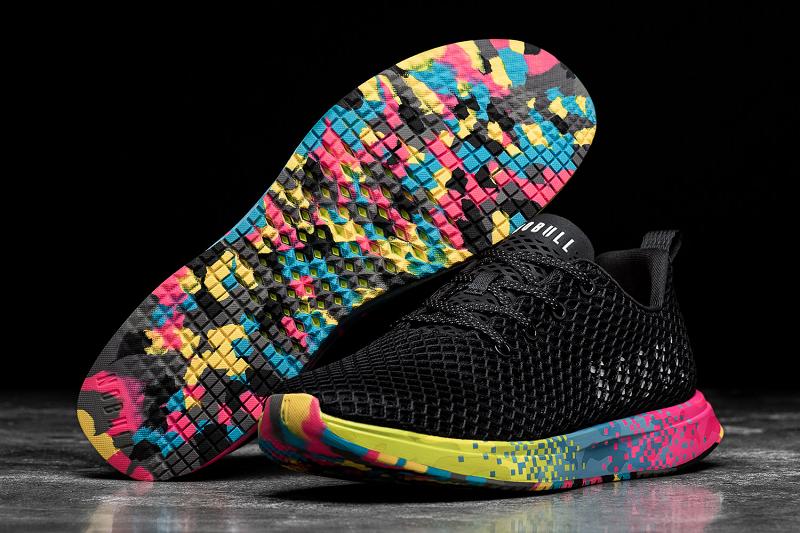 Women's Nobull Neon Glitch Mesh Running Shoes Black | SG R2615V